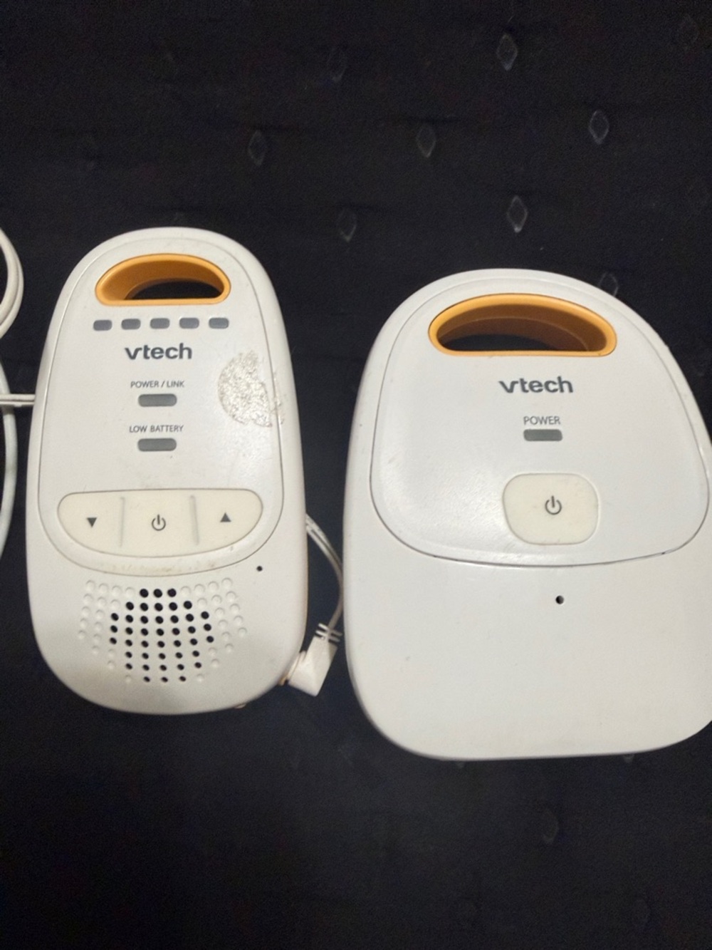 VTech White and Orange Baby Monitor Set - Portable Two-Way Audio